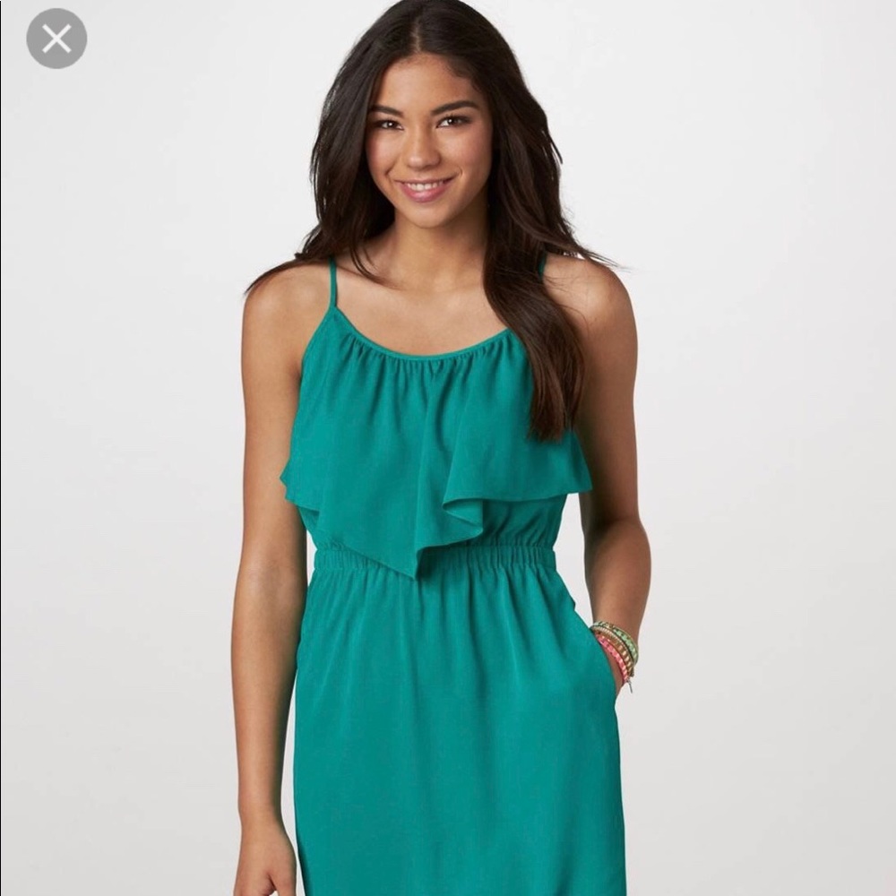 American eagle outfitters turquoise chiffon dress